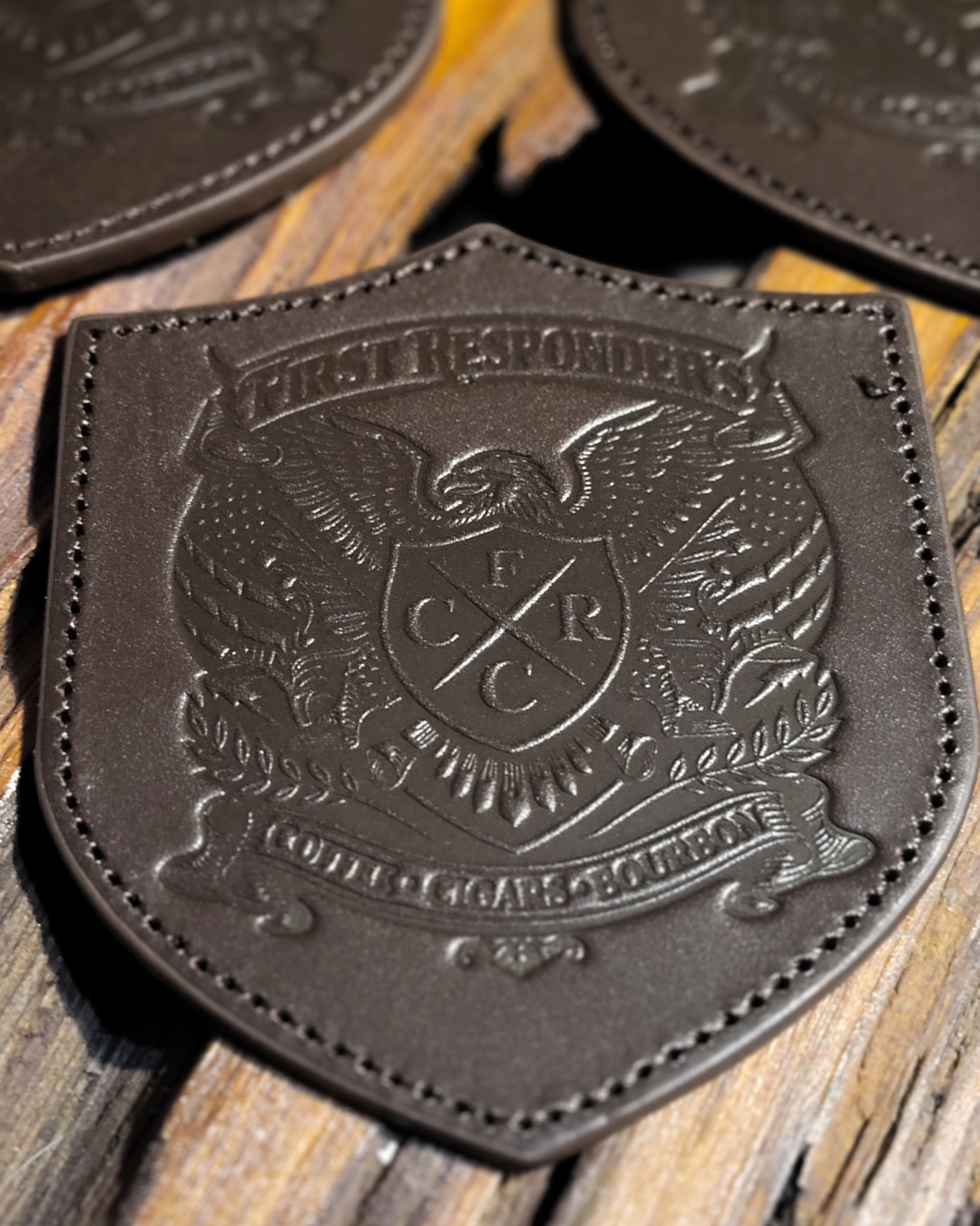 FRCC Leather Crest Coaster