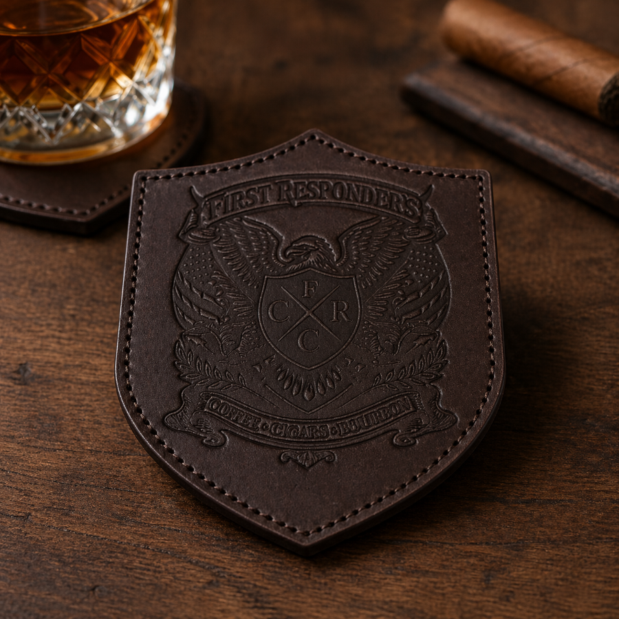 FRCC Leather Crest Coaster