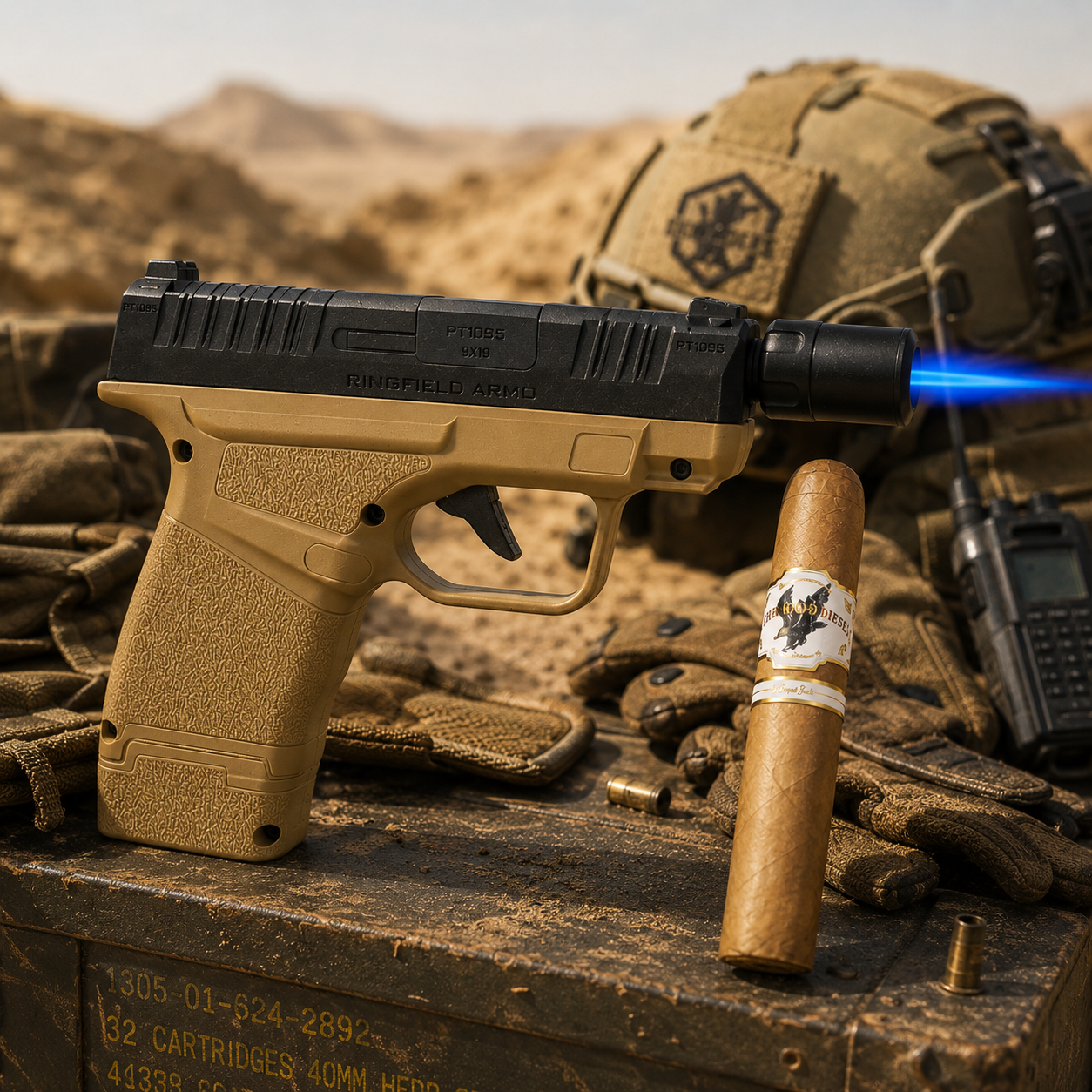 FRCC Pistol Torch w/Silencer (Tan)